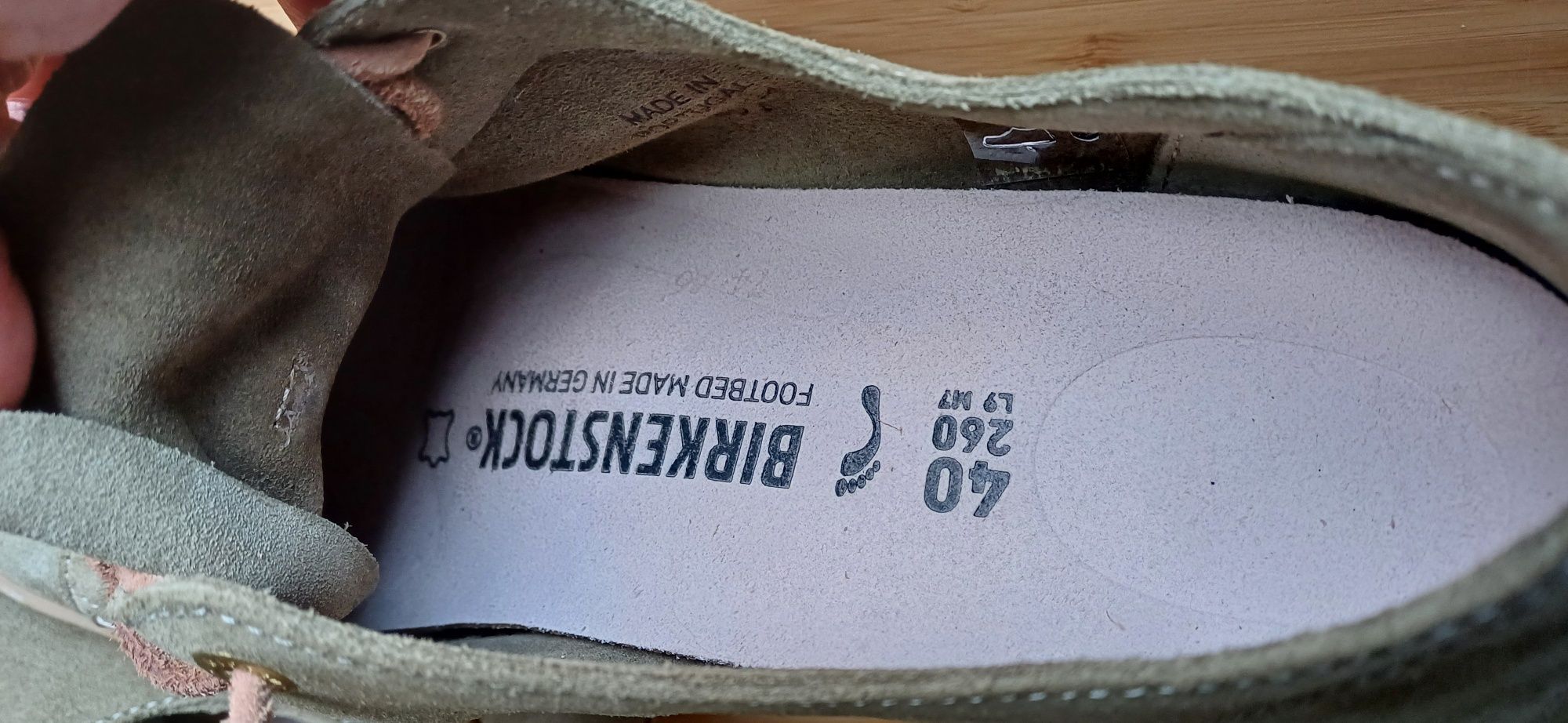 Buty Birkenstock 40 skóra zamsz nubuk zielone