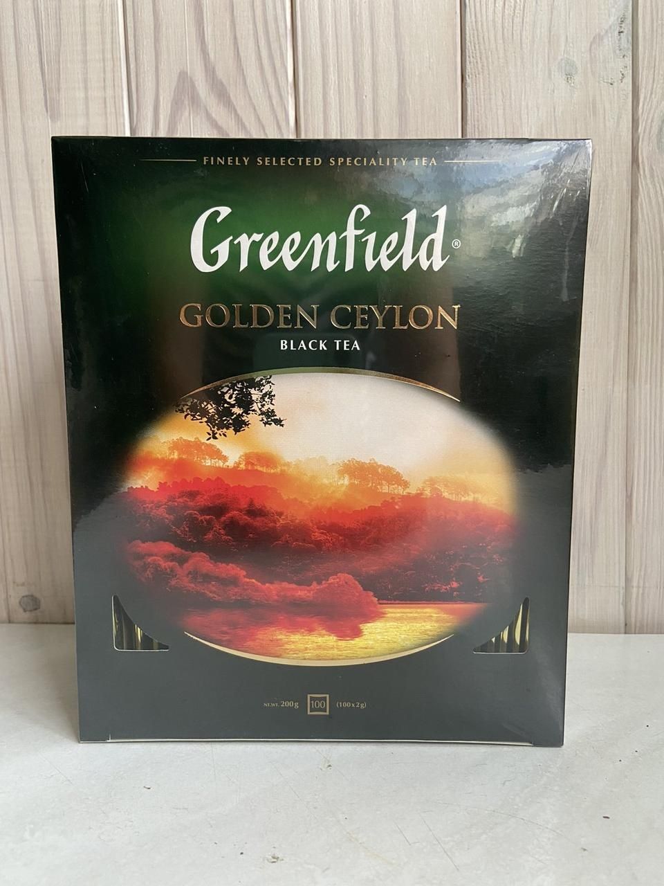 Чай GreenField Golden Ceylon 100 пакетів 200 грам коробка набір