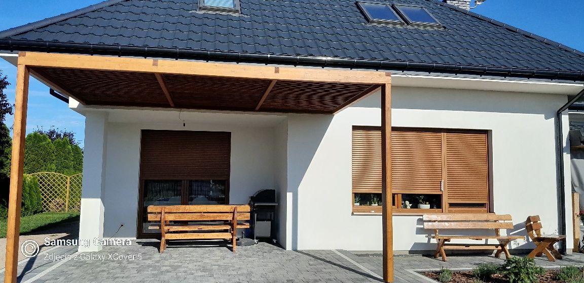 Pergola Ogrodowa Zadaszenie Lamele Drewno klejone BSH 3x3m