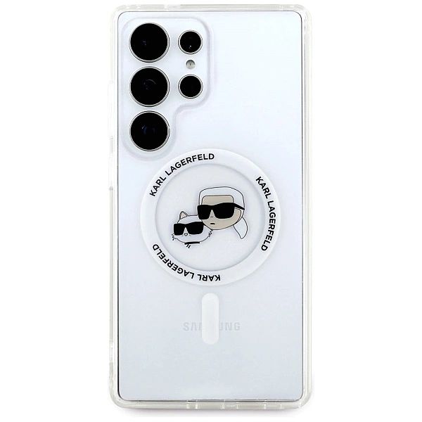 Etui Karl Lagerfeld Button Karl & Choupette Heads Printed Logo MagSafe