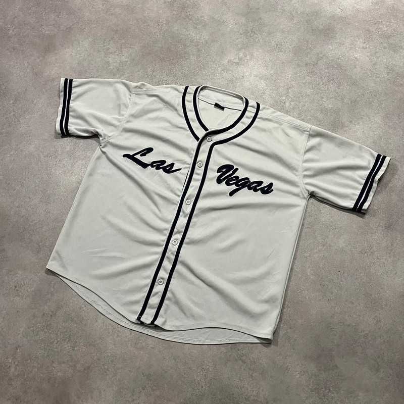 Vintage Koszulka Las Vegas Spellout Jersey Haft Rap Y2K Retro Baggy