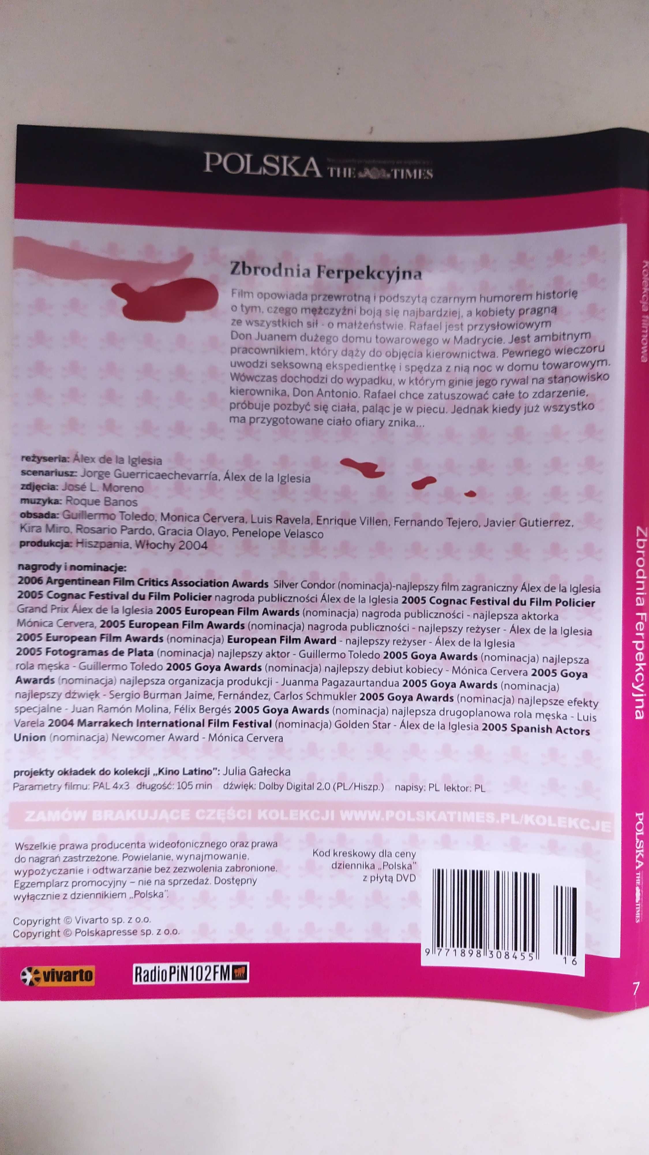 Kino Latino 7 Zbrodnia Ferpekcyjna Kolekcja filmowa Times DVD slim