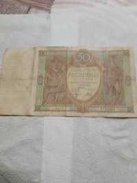 Stary banknot p nominale 50zl z 1929r sprzedam