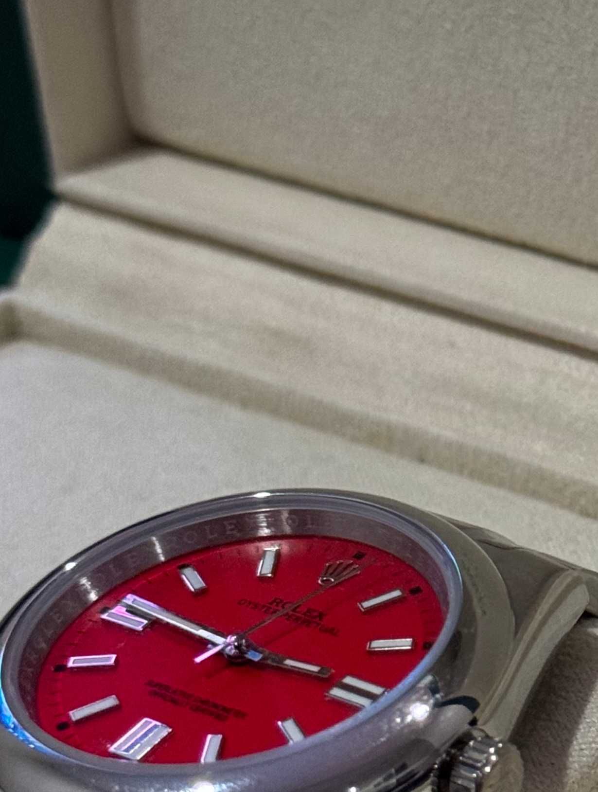 Rolex Oyster Perpetual Coral Red