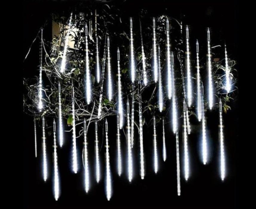 Lampki sople świąteczne LED spadający śnieg sopelki meteoryty 50 cm 10