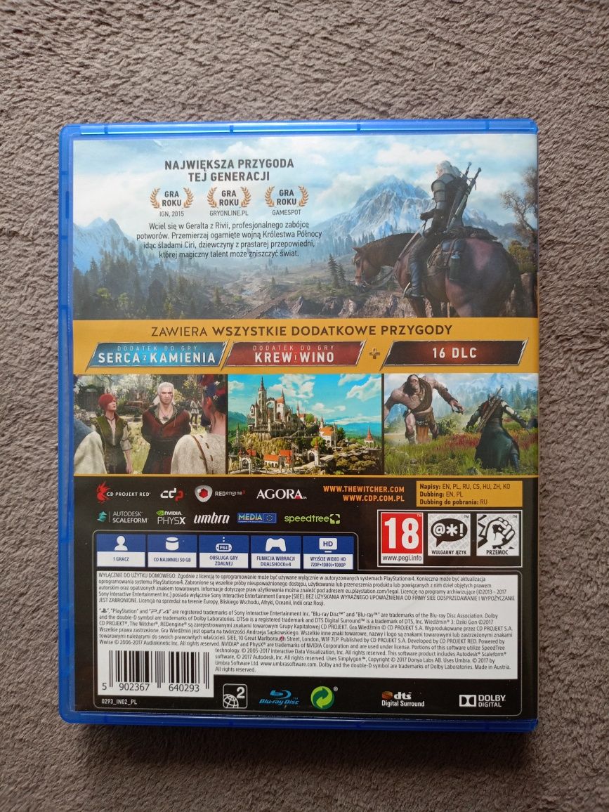 Gry na PS4! Wiedźmin 3 Dziki Gon i Uncharted kolekcja Natana Drake'a