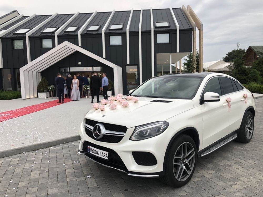 Auto do Ślubu MERCEDES GLE 400 Panoramiczny Dach, biała perła