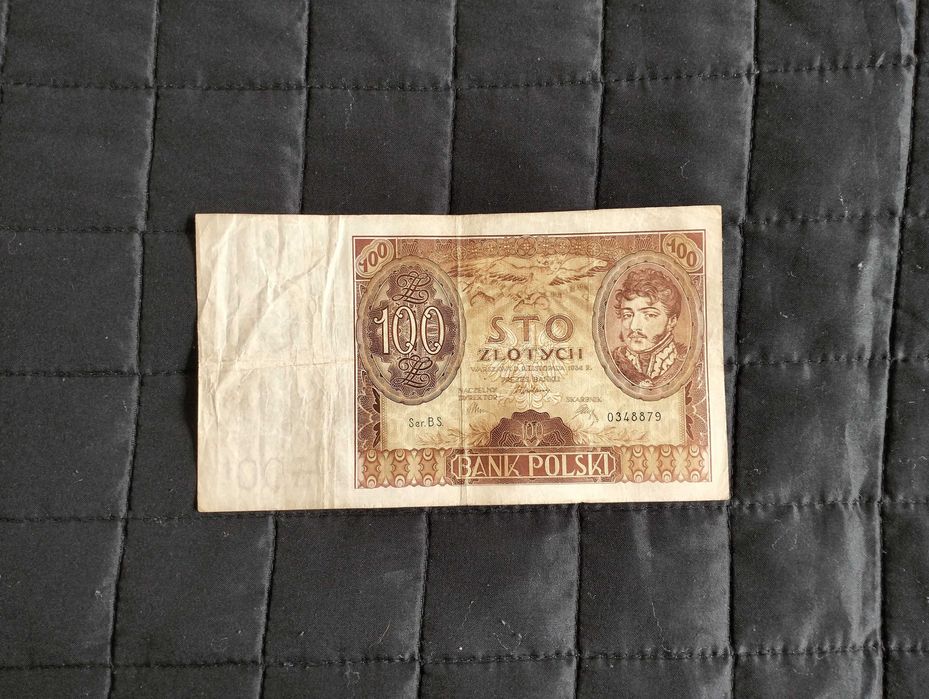 100 złotych 1934, banknot, seria BS