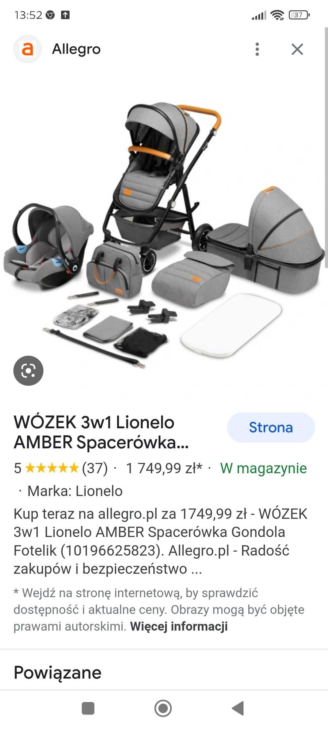 Wózek 3 w 1 Lionelo Amber