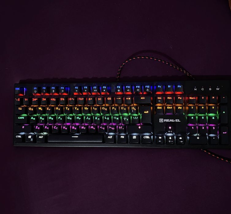 Механічна клавіатура real-el. Сині світчі. Механіка. Клава