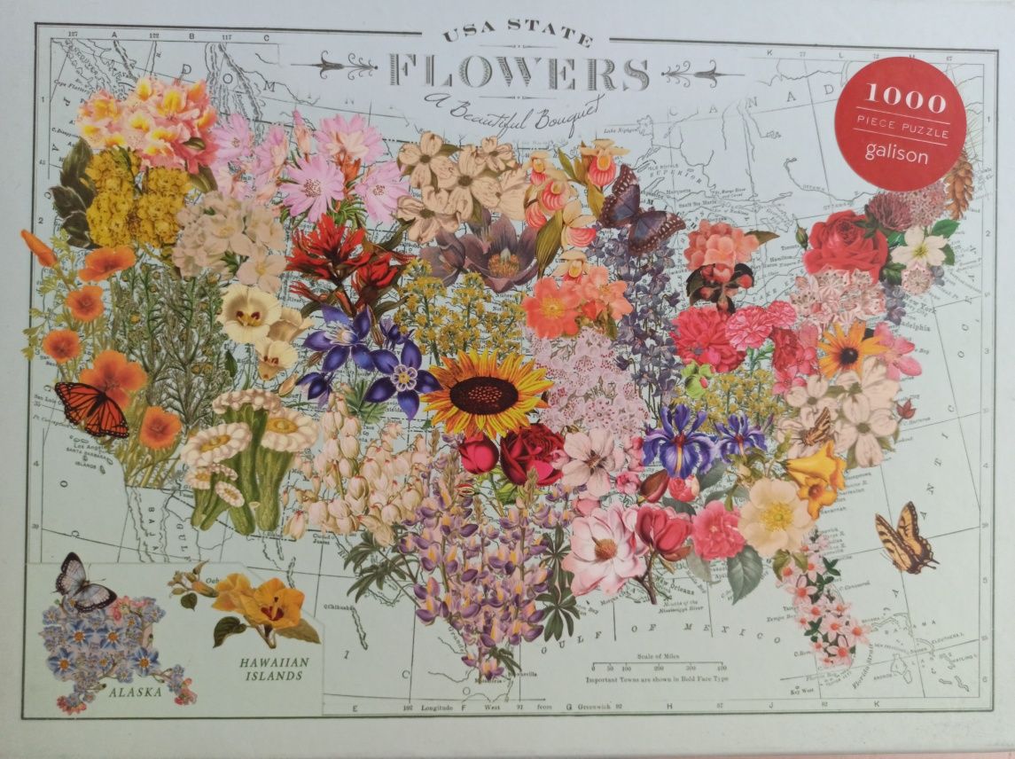 Puzzle Galison USA State Flowers 1000