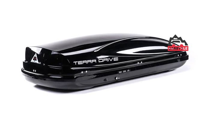 Автобокс на крышу Terra Drive 480 черный белый глянец 196*75*43 уценки