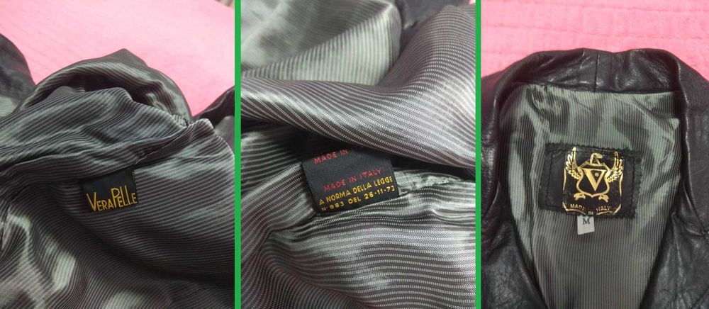 Мужской кожаный пиджак - Б/У -