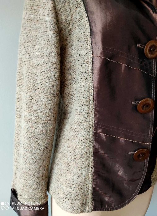 wizytowy żakiet atłas dzianina r.44