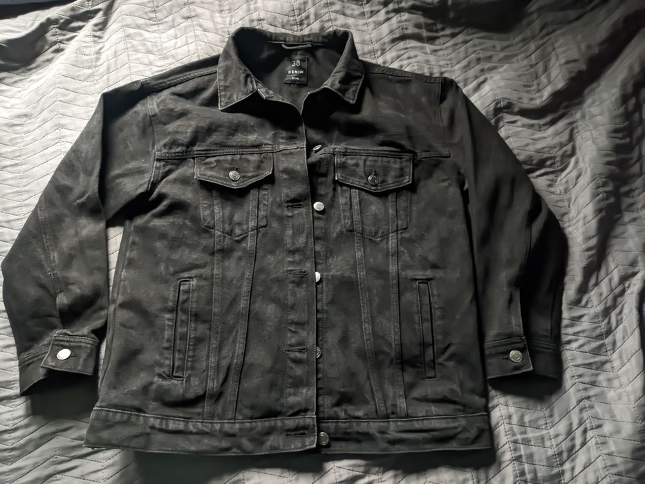 Sinsay czarna katana kurtka jeansowa 38 oversize