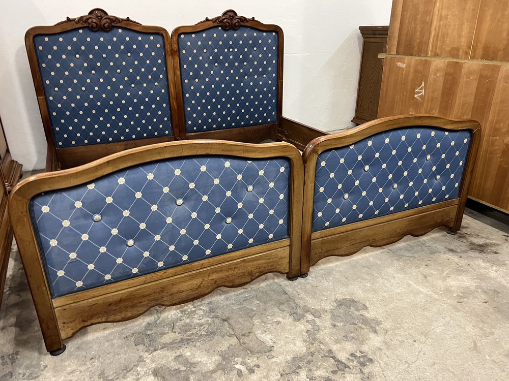 Łóżko drewniane tapicerowane łączone/2  łóżka/Komplet/Raty