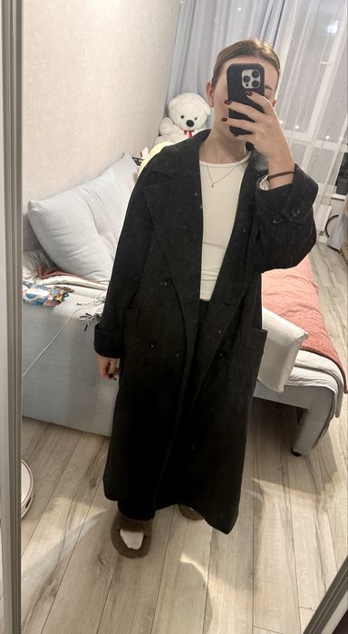 Пальто довге сіре Cher17 XS S