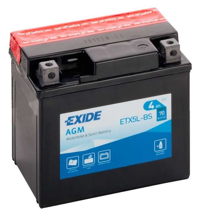 Akumulator motocyklowy EXIDE 12V/4Ah YTX5L-BS