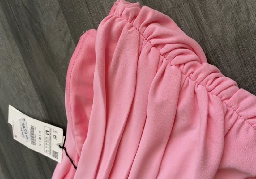 Różowa bluzka gorsetowa crop top gorsetowy