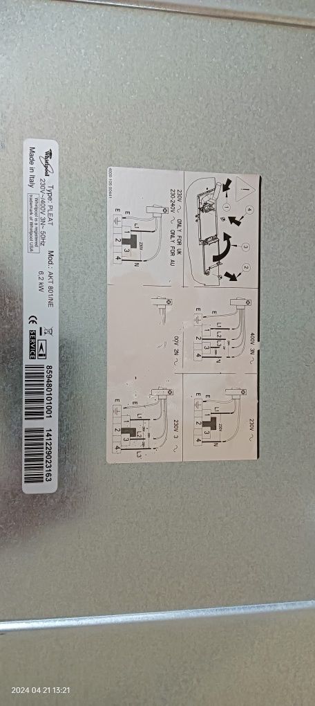 Płyta ceramiczna WHIRLPOOL AKT 801/NE