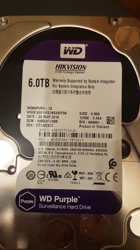 Жорсткий диск SATA 3,5' WD 60PURX-78, 6 TB