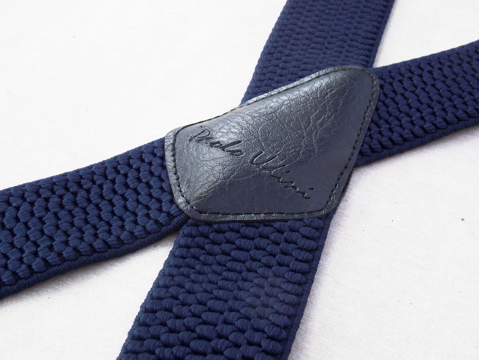 Мужские широкие подтяжки синие Paolo Udini (Польша) / підтяжки сині