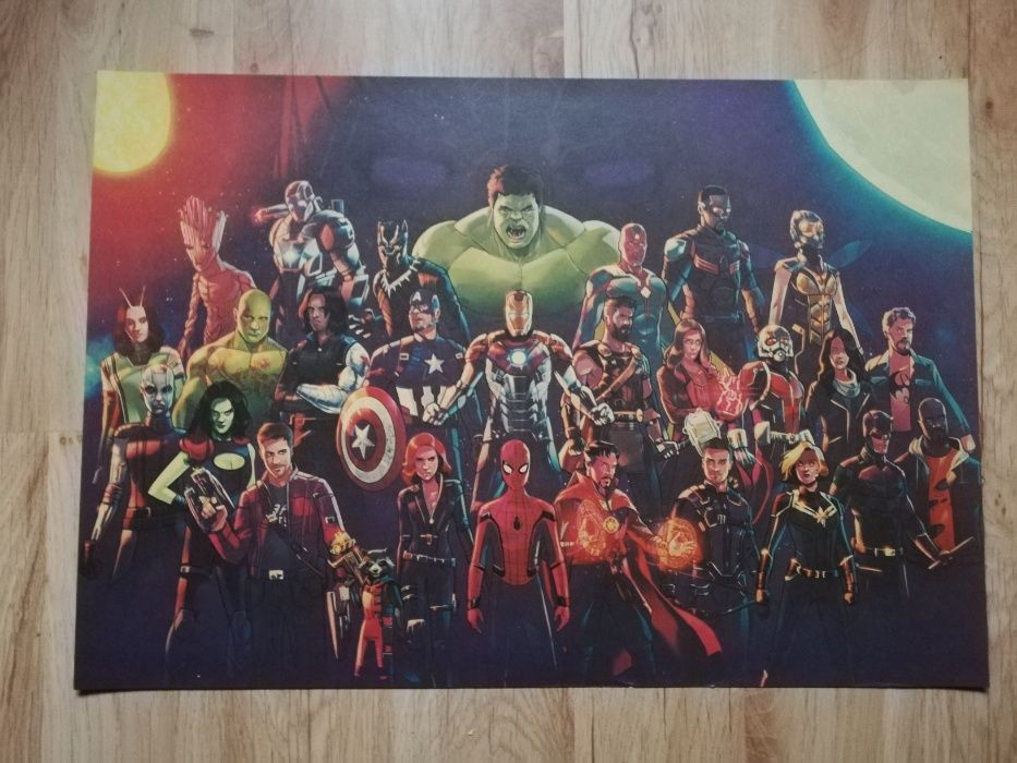 Plakat pergamin duży Avengers Marvel święta prezent Tony Stark Peter