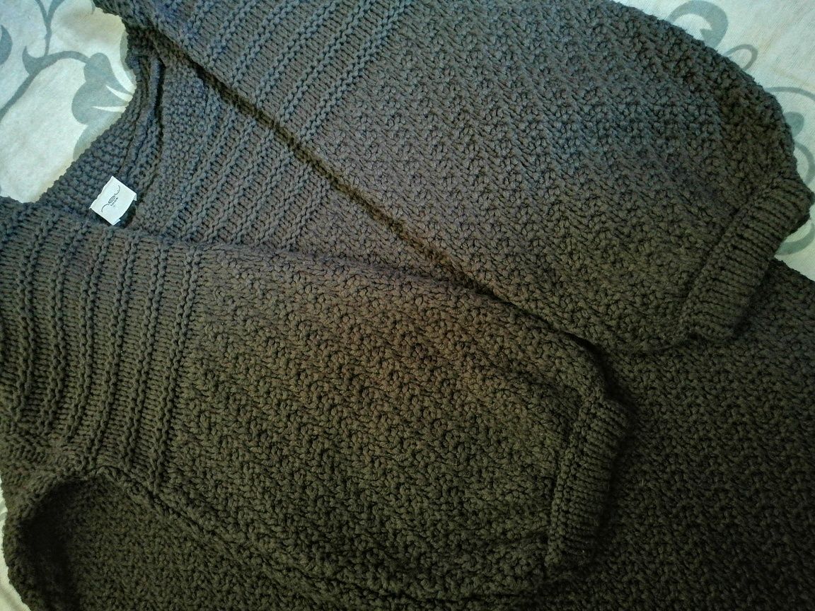 NEW LOOK Nowy sweterek sweter grubszy, Z balonowymi szerszymi rękawami