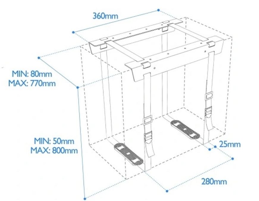 Uchwyt komputerowy pod biurko  BONTEC CH001-V02