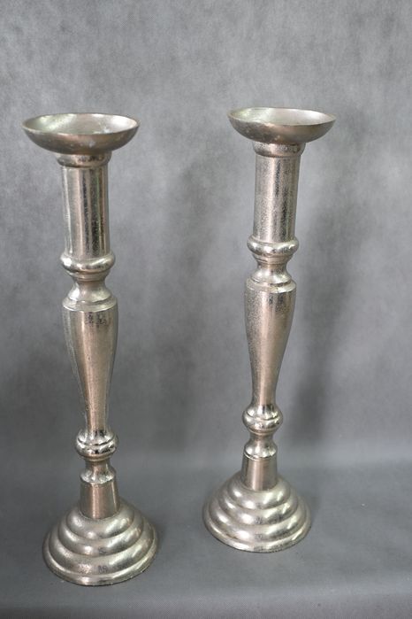 Stojaki na kwiaty świeczniki srebrne Belldeco - 6 sztuk