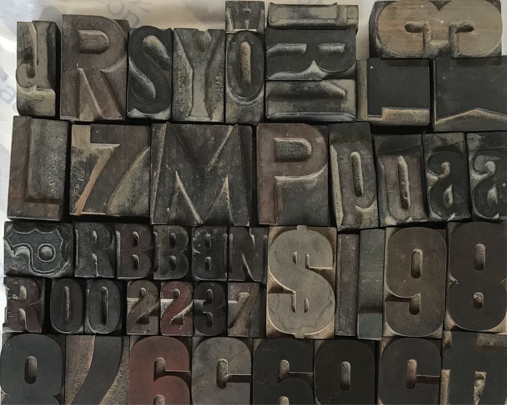 Tipos Letras Fonte Tipográfica em Madeira