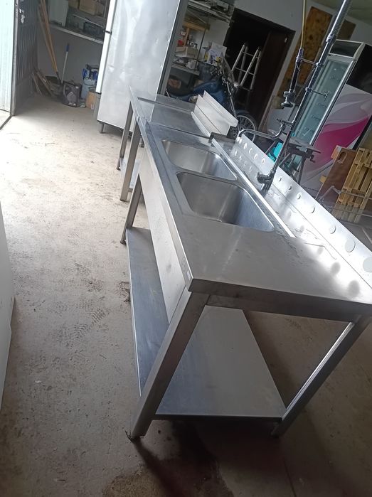 Bancadas inox apoio máquina de lavar