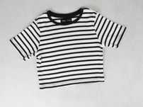 prążkowany top Bluzka w paski Sinsay XS crop top w paseczki prążkowany