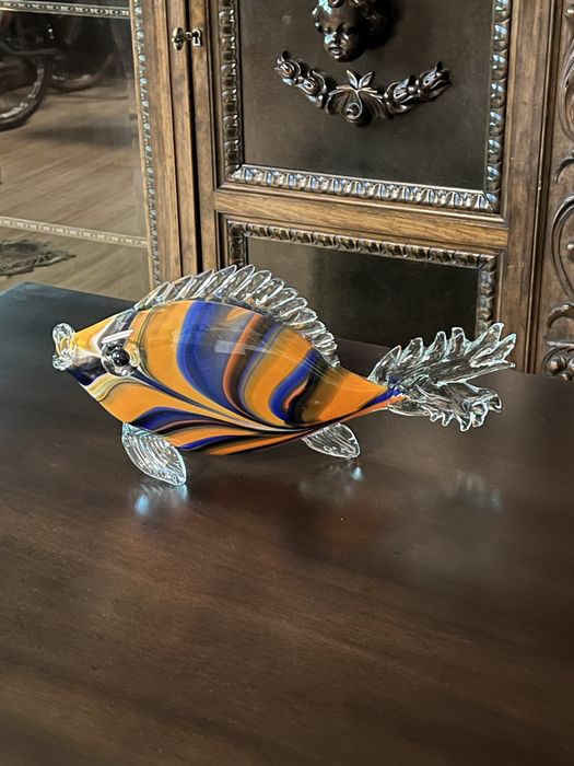 Стеклянная фигура  из муранского стекла в виде рыбки.Франция