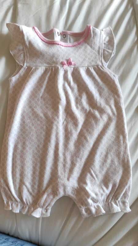Babygrow menina, rosa e branco, novo s/etiqueta