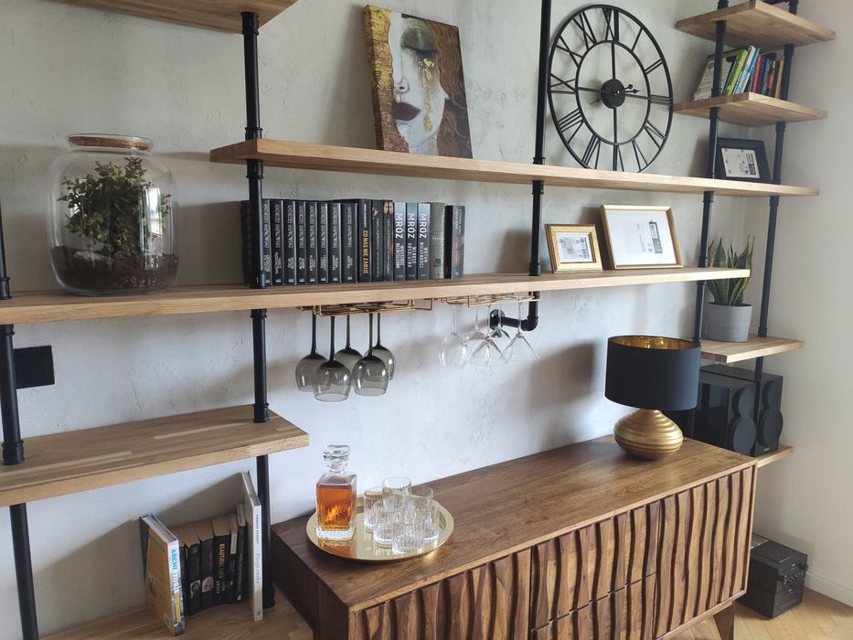 Regał dębowy loft