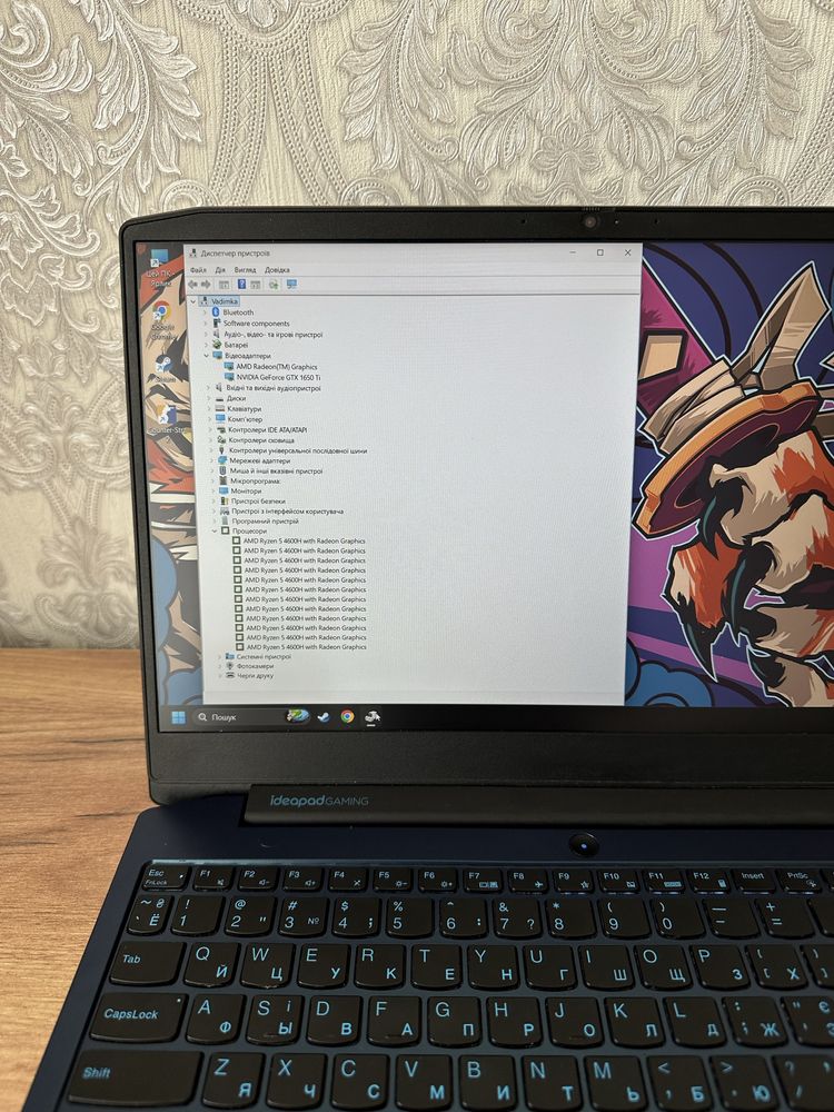 Lenovo Gaming 3/15,6" IPS/Ryzen 5/16GB/GTX 1650 Ti/128GB SSD/1 TB HDD