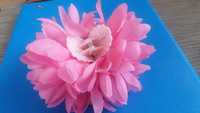 Różowa spinka duży kwiat
