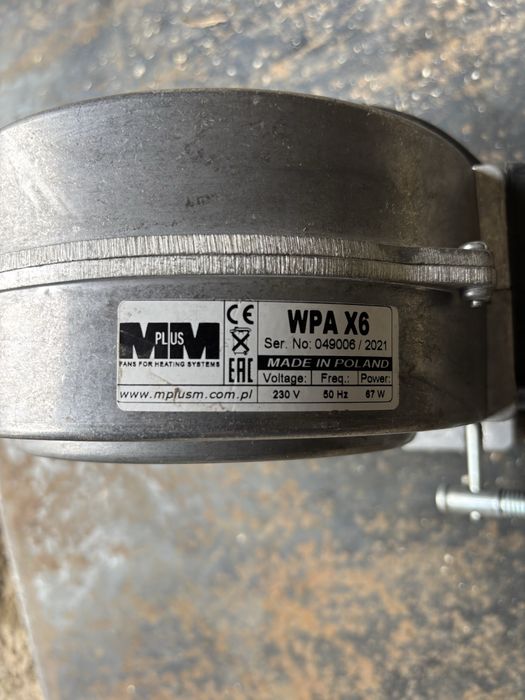 Wentylator dmuchawy pieca