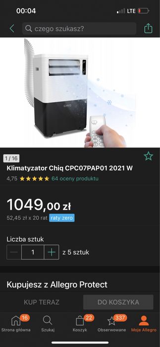 Sprzedam Klimatyzator Cieplo/Chłodnie Przenośne Uzywane