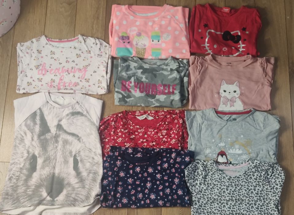 Bluzeczka, paka bluzeczek 10 szt 122/128