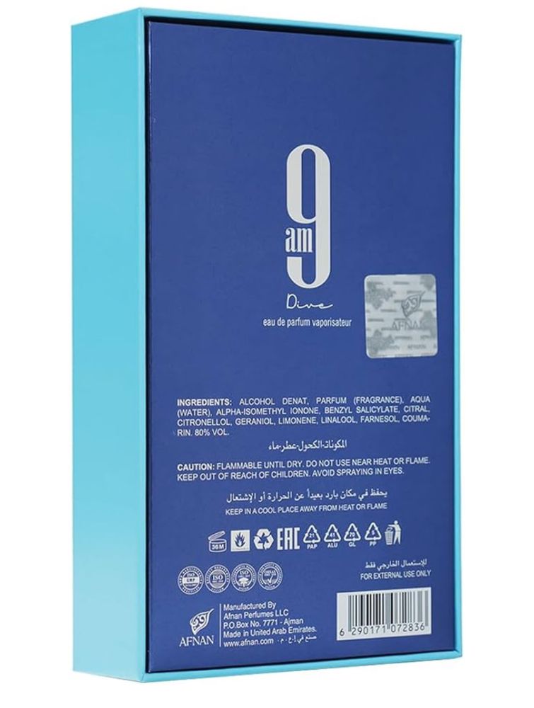 Afnan 9 PM Dive Eau De Parfum 100ml
