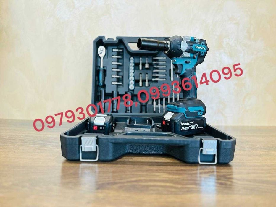 Акумуляторний Гайкокрут Makita 500Nm Винтоверт з набором інструментів