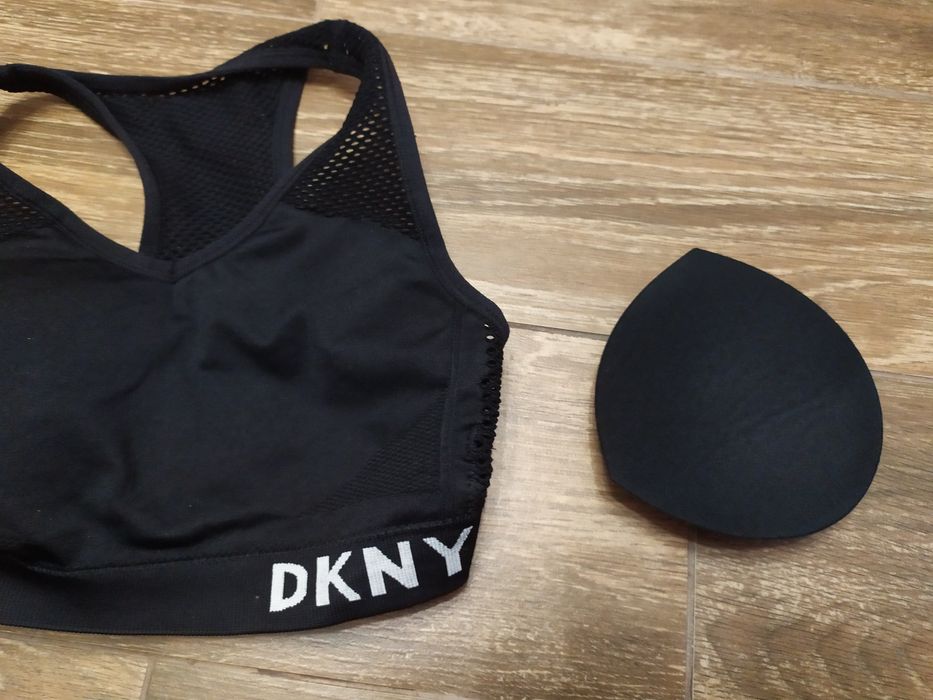 Top biustonosz sportowy DKNY sport czarny siateczkowy rozmiar XS 70b