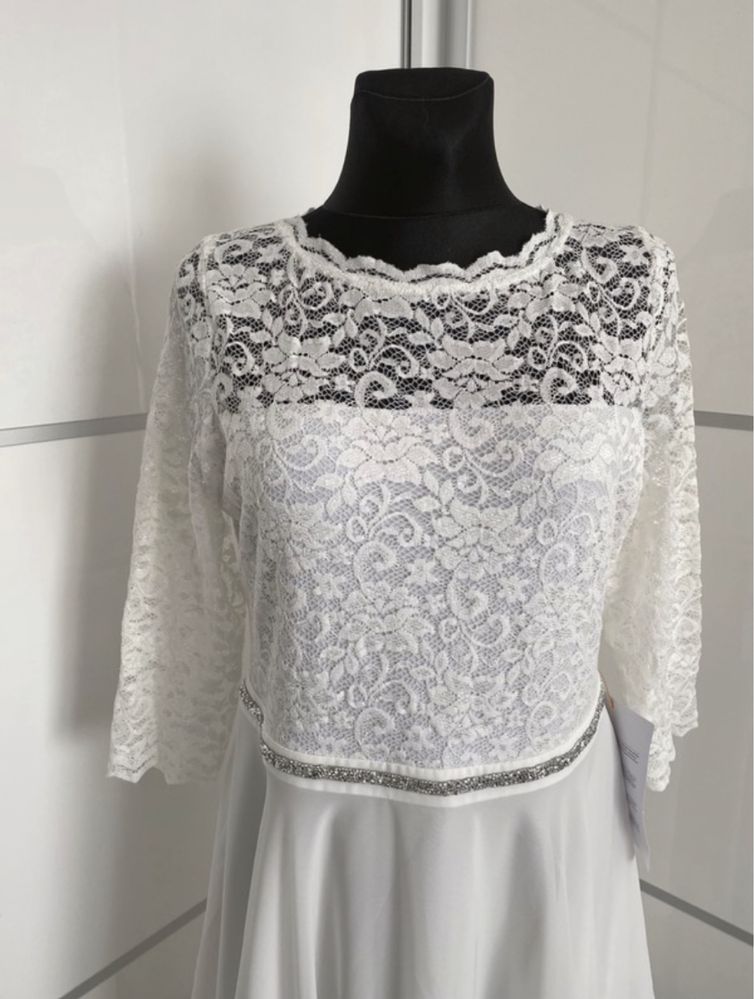 Biała suknia ślubna Swing / koronka / nowa / oryginał / XL