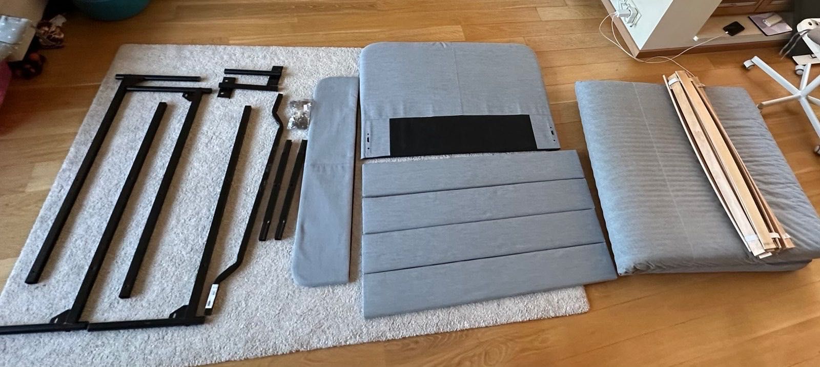 łóżko IKEA SLATTUM 90x200 z materacem
