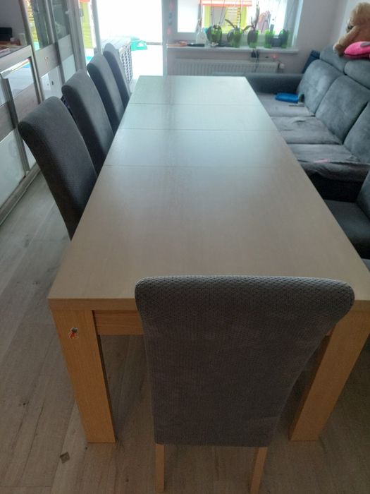 Stół drewniany, kolor dąb bielony