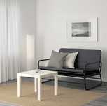 IKEA HAMMARN - Sofá-cama, Knysa cinza escuro/preto, 120 cm