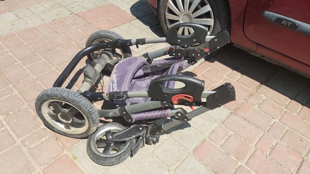 Wózek 3w1, spacerówka, gondola, nosidełko, składany zestaw