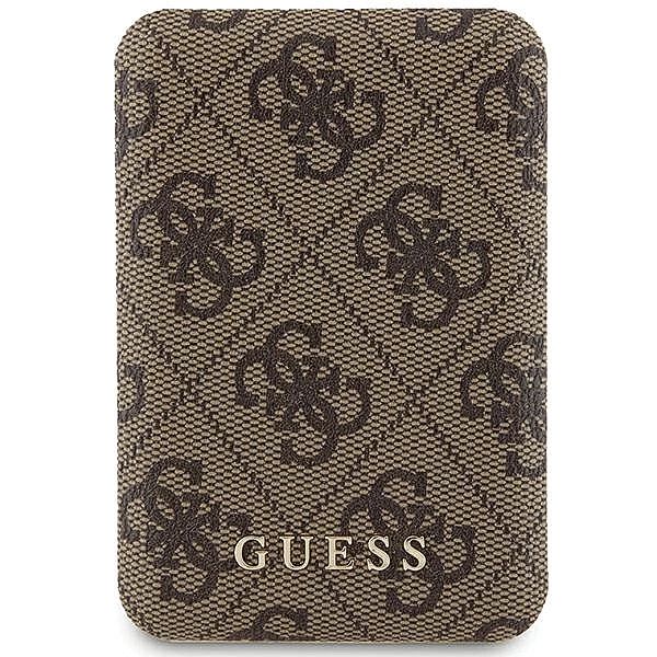 Powerbank indukcyjny Guess 4G Leather Metal Logo MagSafe 15W 5000mAh -